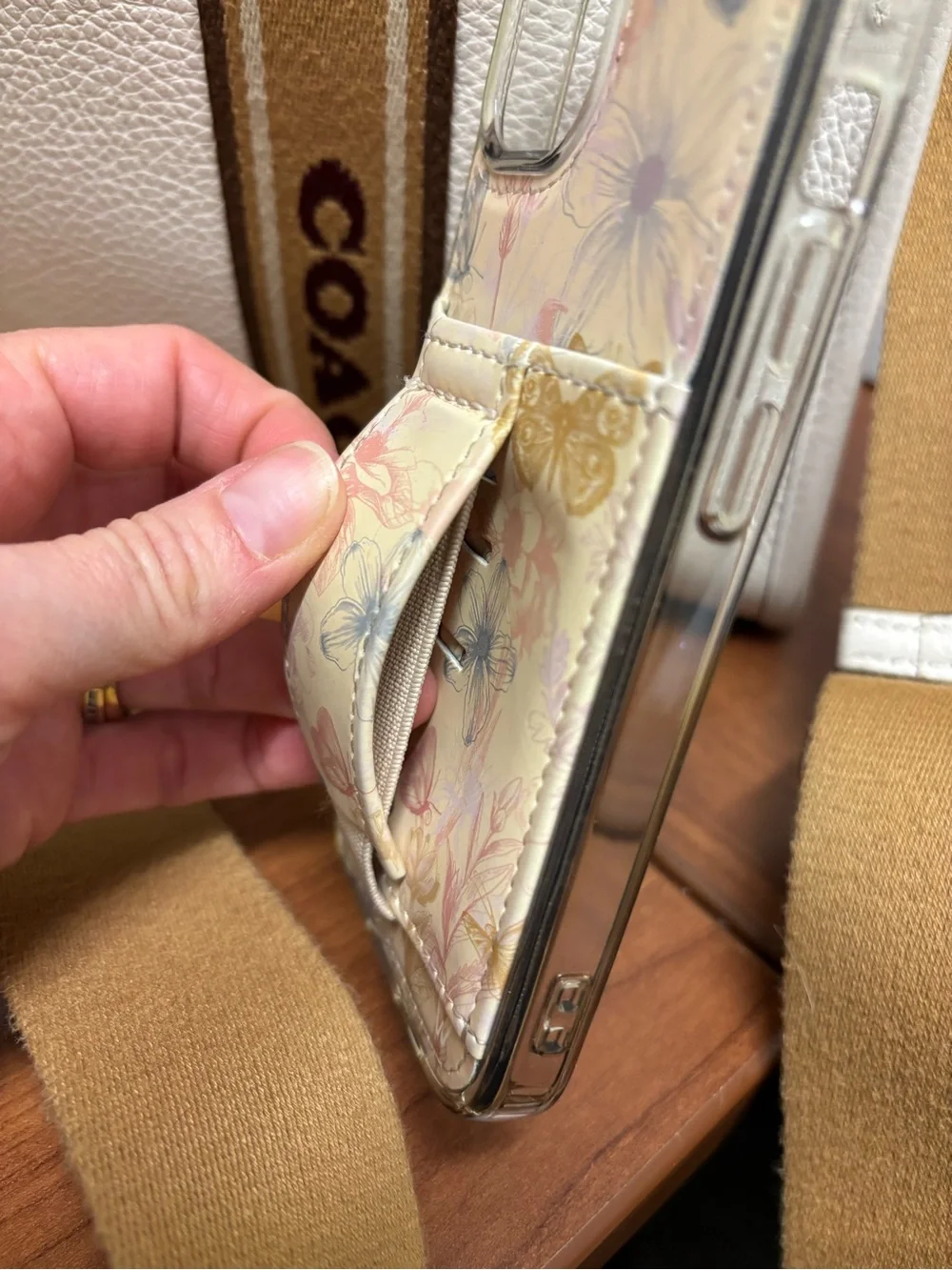 Wallis Floral Butterfly Card Slot Phone Case in Cream, Gold, Pink, Blue